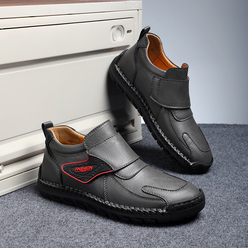 Handmade Stitching Plus Size Platform Leather Shoes foto 3