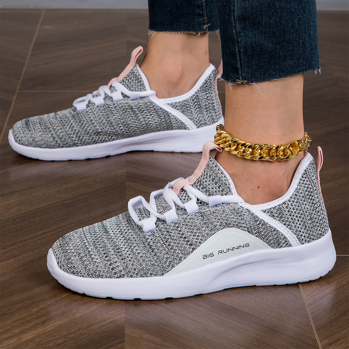 Spring New Women's Flying Woven Breathable Sports Fitness Light Casual Shoes foto 2