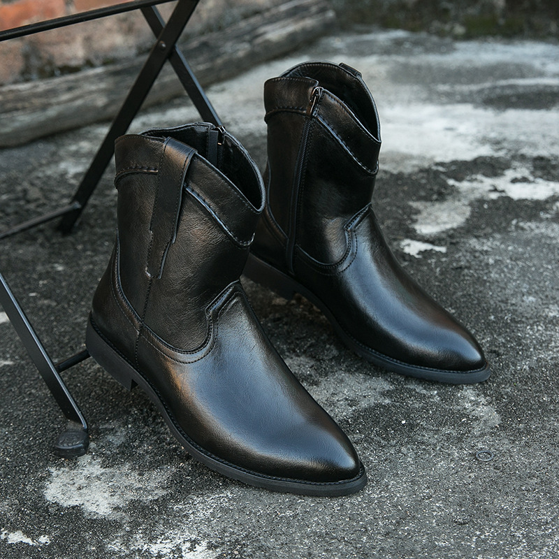 Retro High-top Leather Shoes Ankle Boots Casual