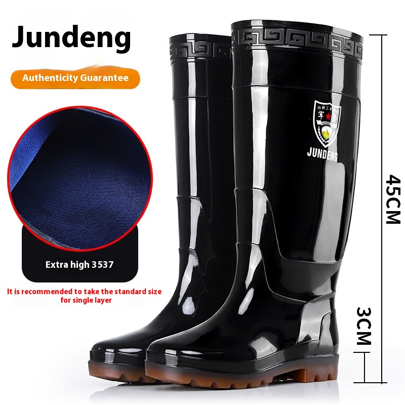 Rain Boots Men's Over The Knee Stockings High Tube Rubber Shoes foto 5
