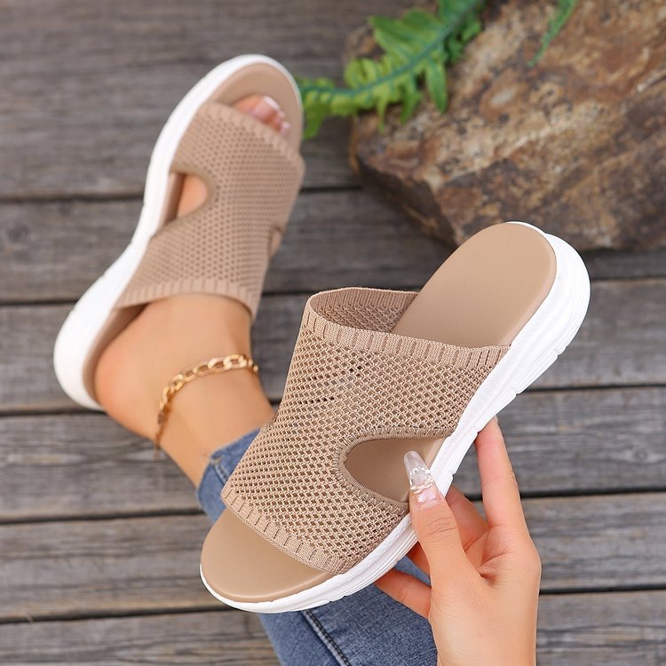 Womens Wedge-heel Thick-soled Mesh Hollow-out Breathable Sandals foto 4