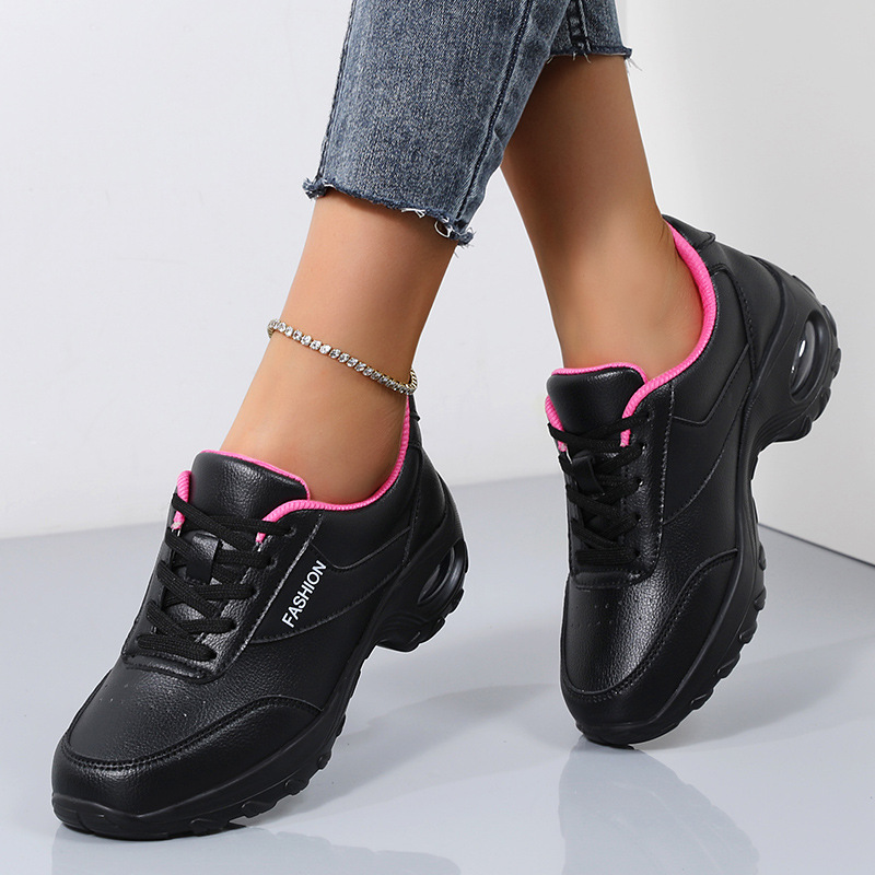 Women's Thick Bottom Spring And Autumn Low Top Leather Surface Plus Size Outdoor Running Shoes foto 5