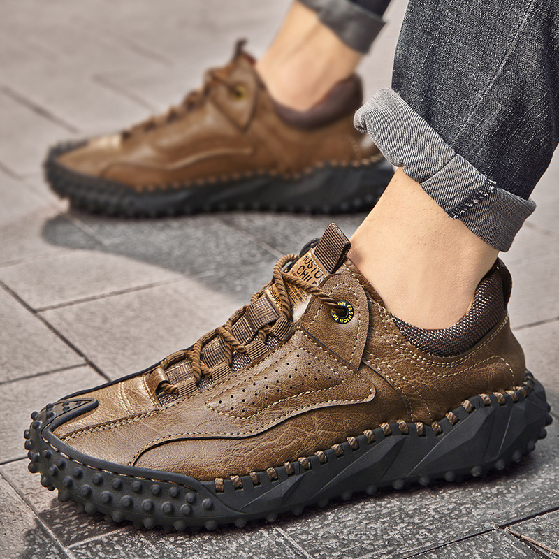 Lace-up Leather Men's Casual Shoes Plus Size foto 2