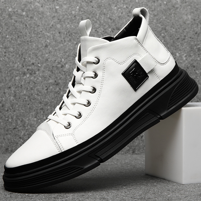 High-top Men's Shoes Winter Men's Leather Shoes Leather Casual foto 5