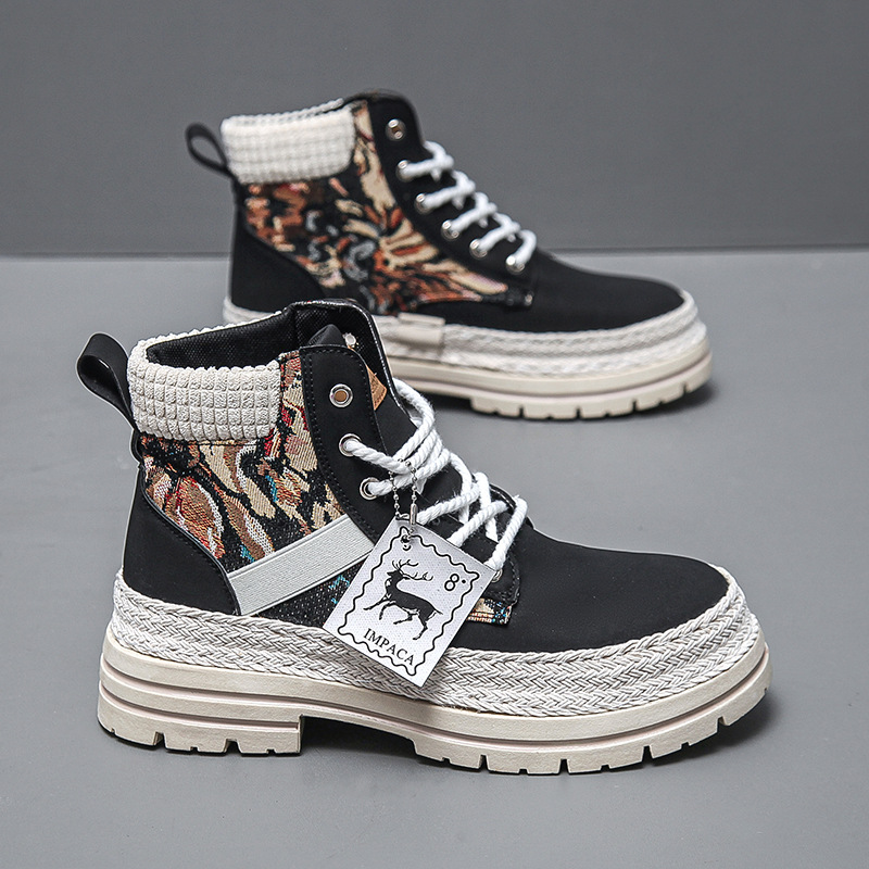 Men's Casual All-match Worker Boot High-top Shoes foto 3