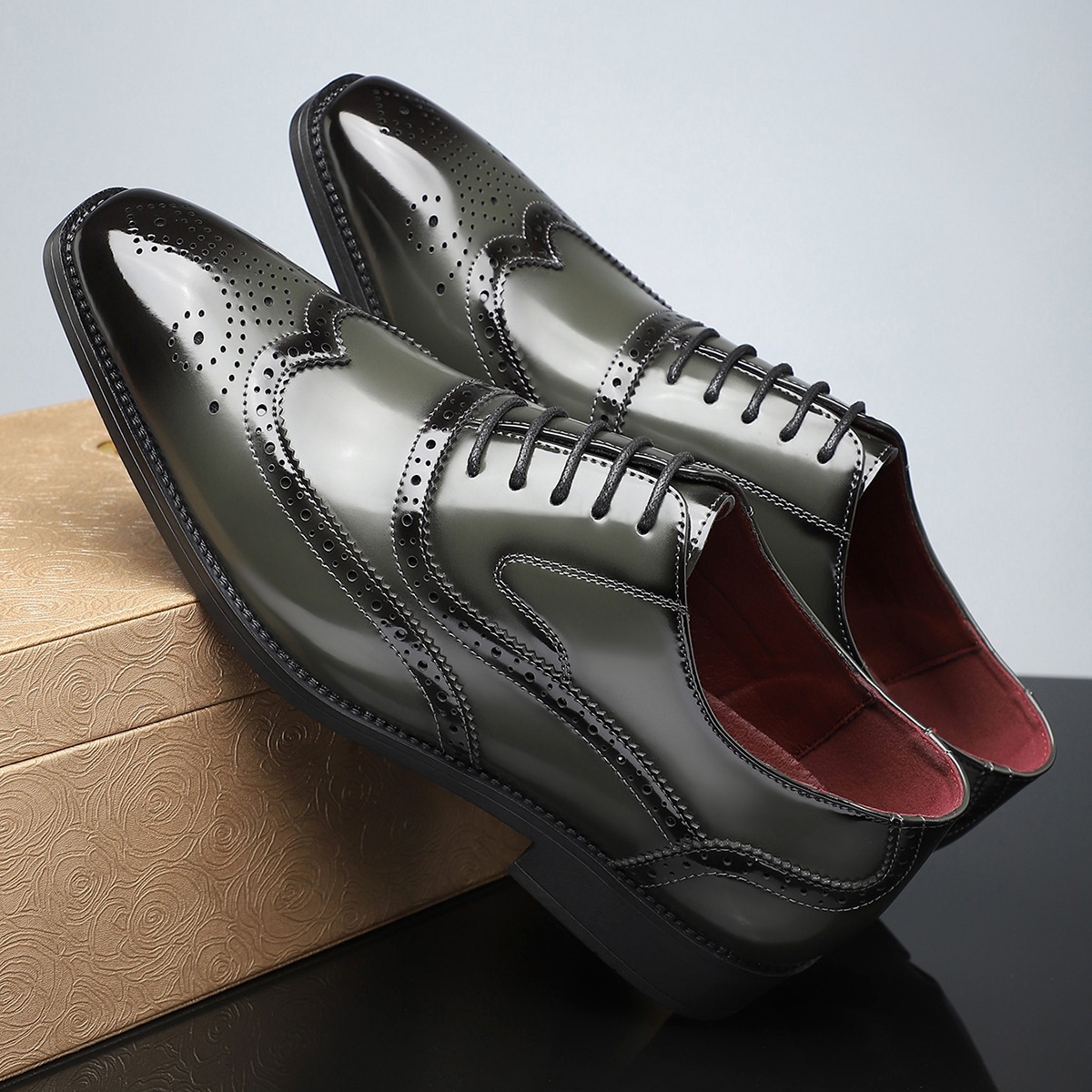 Men's British-style Business Formal Pointed-toe Lace-up Casual Shoes foto 5