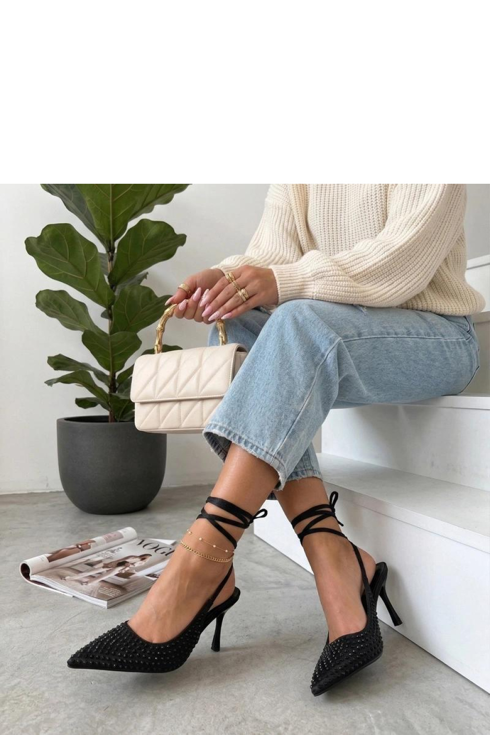 Gebonden hoge hakken schoenen Solea