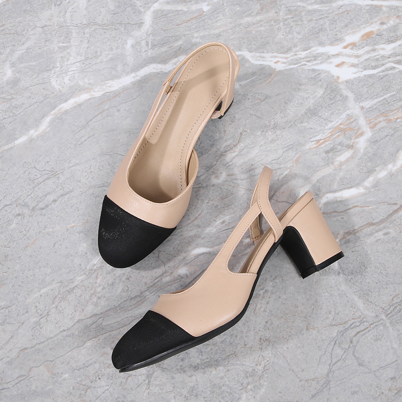 Hollow Color Matching Flat Heel Sandals Small Size Women's Shoes foto 5