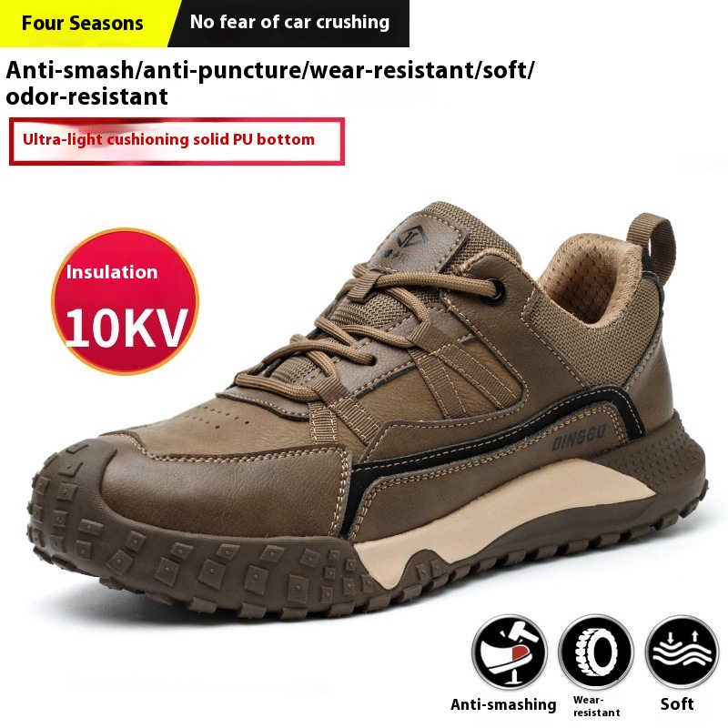 Men's Anti-smashing And Anti-penetration Steel Toe Cap Lightweight And Wear-resistant Work Shoes foto 4