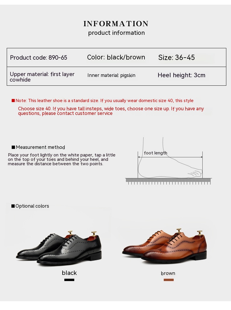 Leather Shoes Men's British Pointed Toe Business Formal Wear Lace-up Shoes Men foto 2