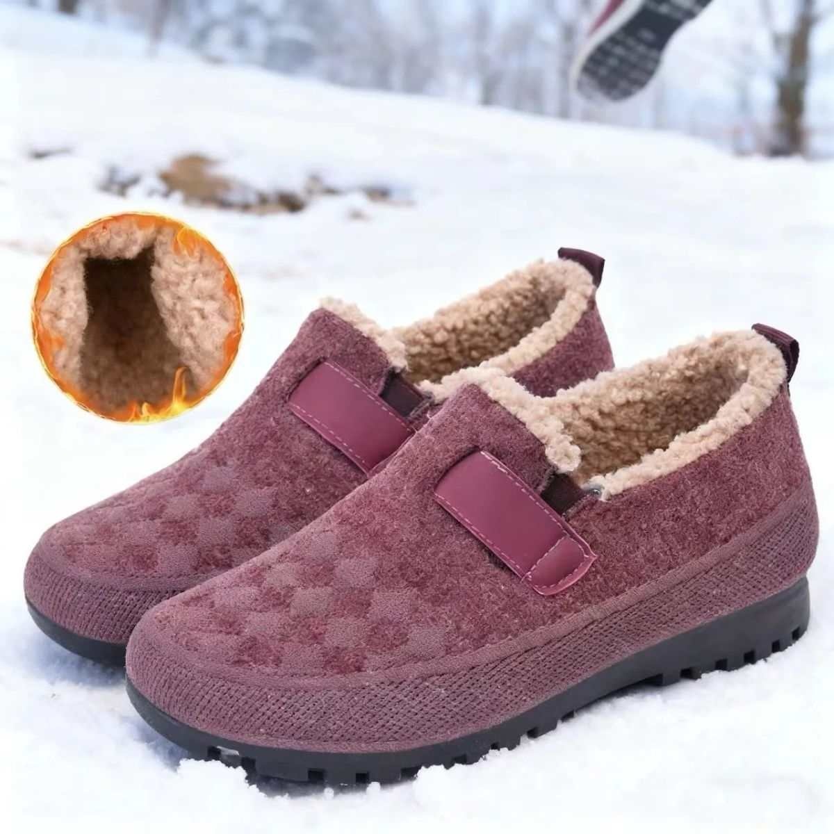 Winter Fleece-lined Old Beijing Cloth Shoes For Women foto 5