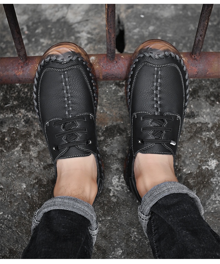 Casual Pumps British Retro Outdoor Soft Surface Hand-stitched Leather Shoes foto 4