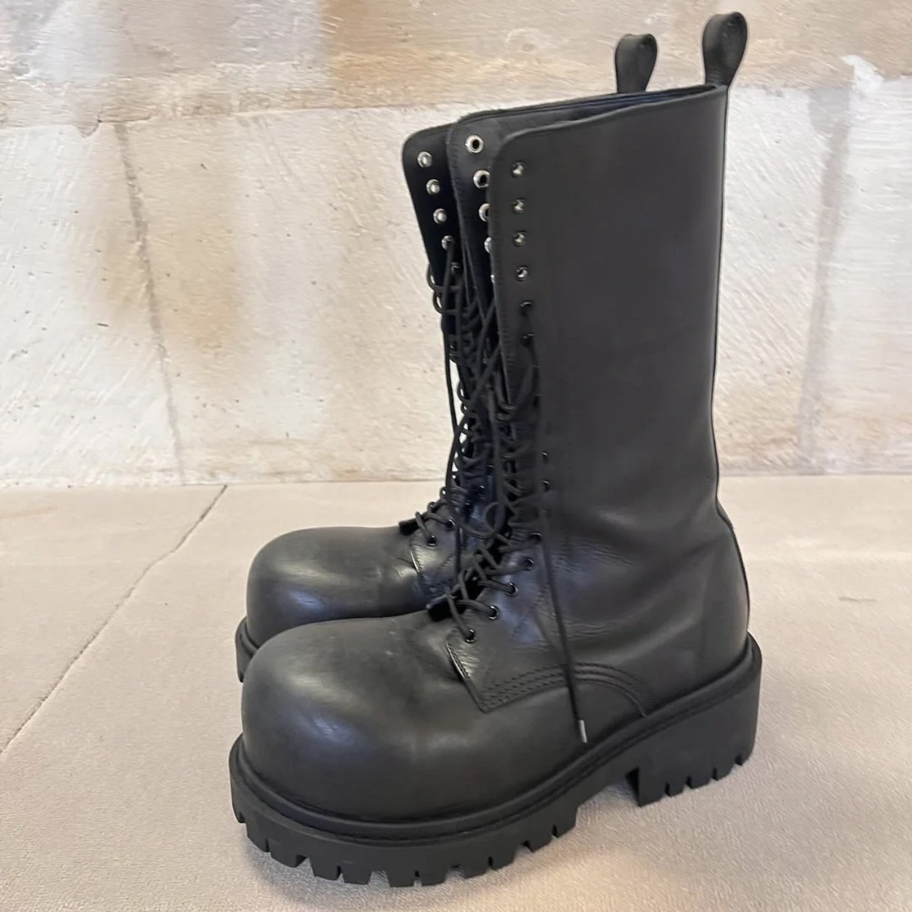 Super Cool Big-head Boots Womens Mid-calf Boots New Style Chunky Heel Height-increasing foto 2