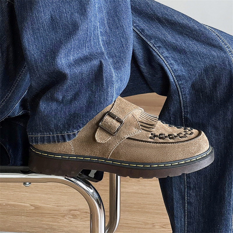 Fashion Tassel Woven Men's Round Shoes foto 4
