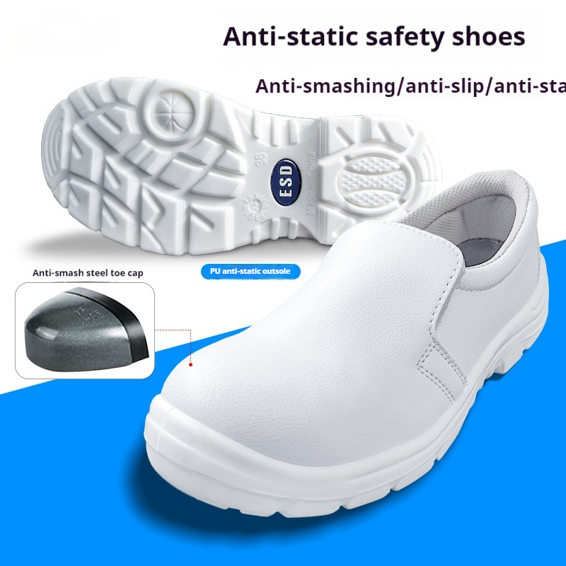 Anti-static Work Shoes Anti-smashing And Anti-penetration Pu Steel-toe Work Shoes foto 4