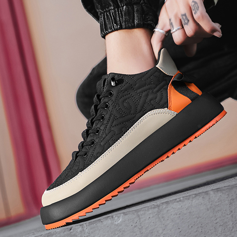 Trendy Color-blocked Sports Shoes Casual Lace Up Sneakers For Men Fashion Comfortable Versatile Thick-soled Walking Running Shoes foto 5