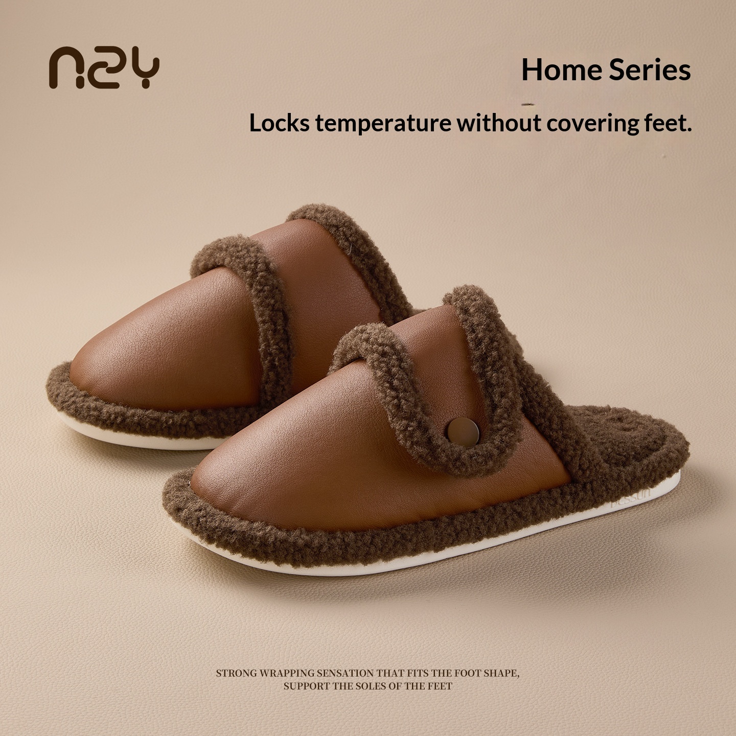 Women's Winter Indoor Warm Fleece-Lined Non-Slip Quiet Silent Floor Cotton Slippers foto 4