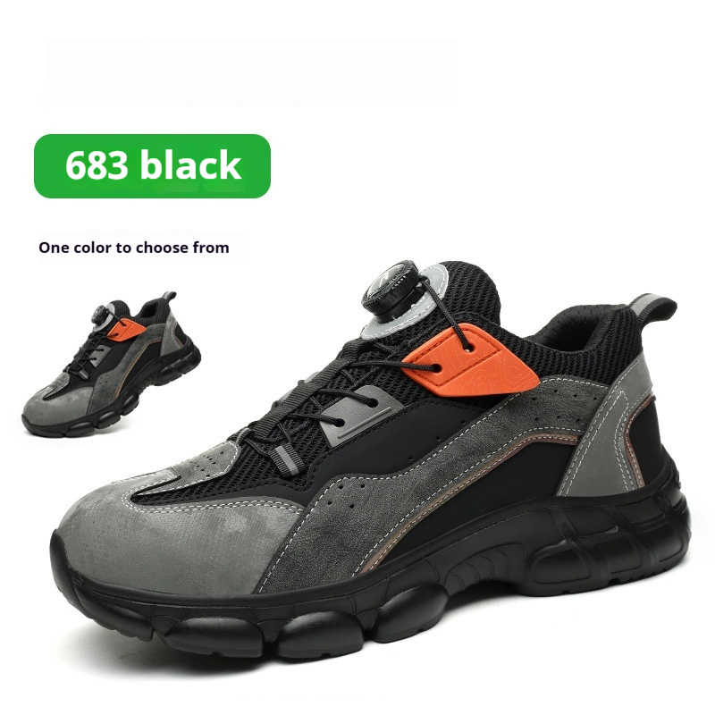 Rotating Button Men's Lightweight And Comfortable Labor Protection Shoes foto 2