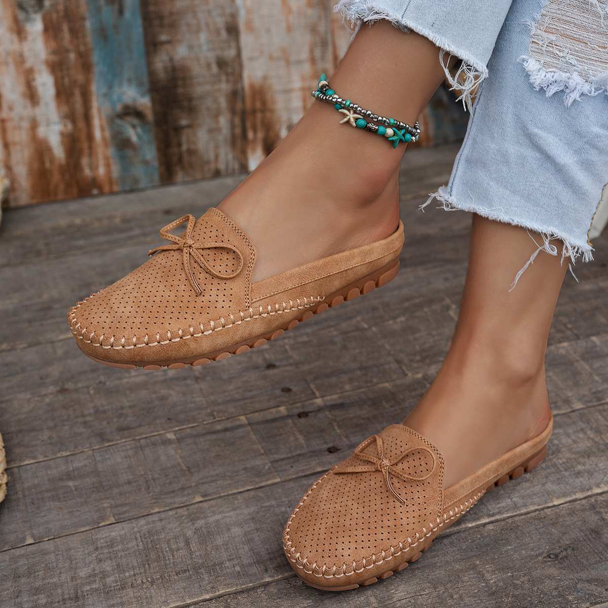 Plus Size Solid Color Womens Flat Loafers