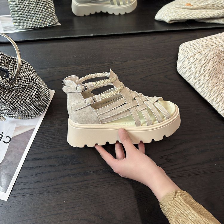 Womens Fashionable Western-style Woven High-heeled Sandals foto 3