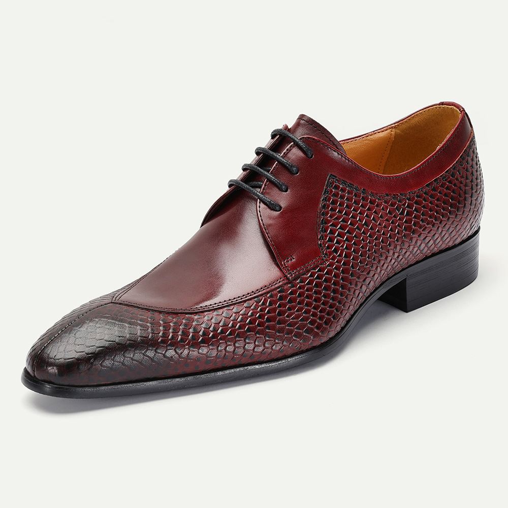 Pointed-toe Four-season Men's Business Casual Leather Shoes foto 3