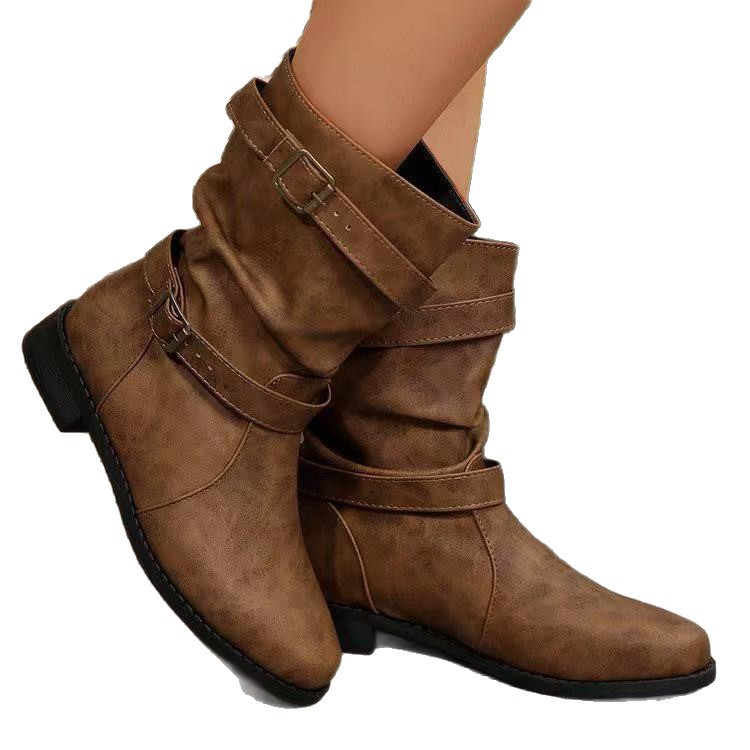 Boots Women's Round Toe Flat foto 2