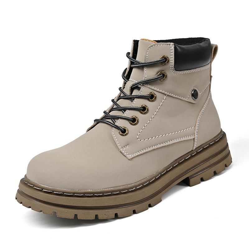 Men's Simple Casual Plus Size Leather Martin Boots foto 2