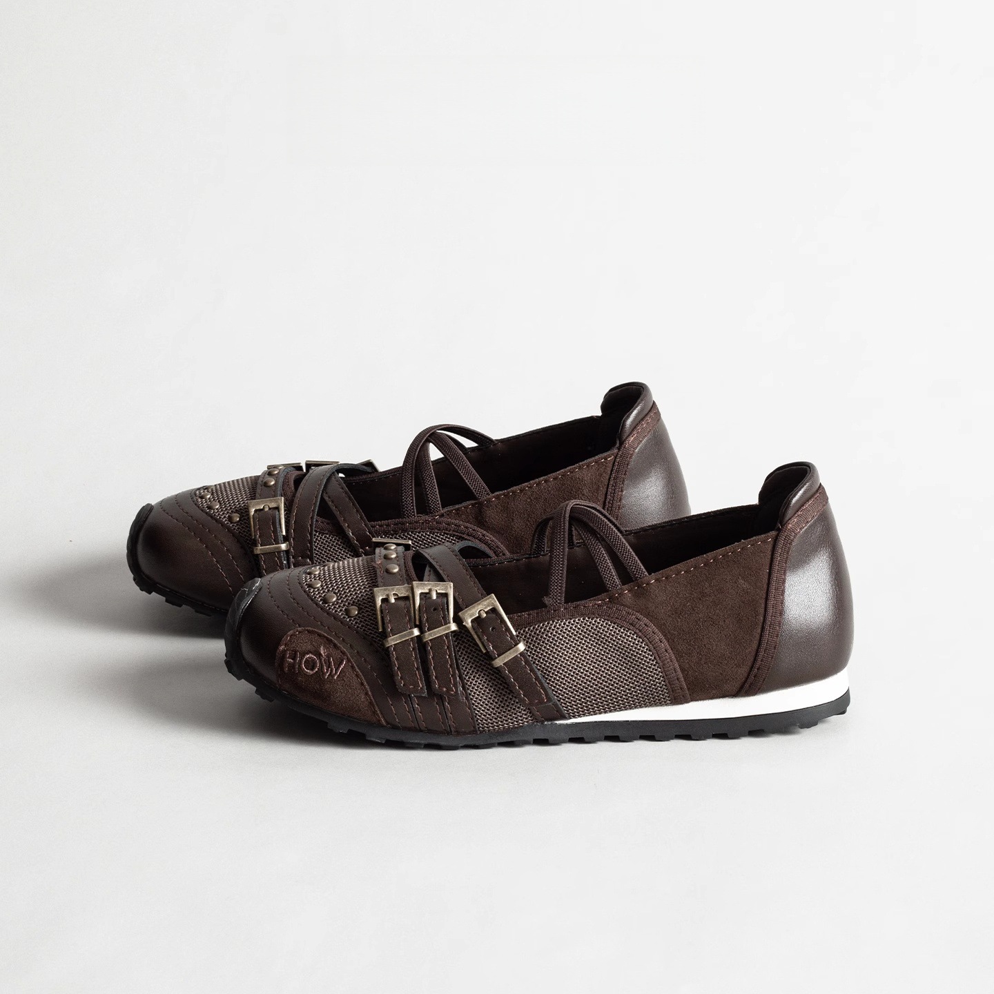 Brown Niche Retro Belt Buckle Sports Mary Jane Shoes Women foto 5