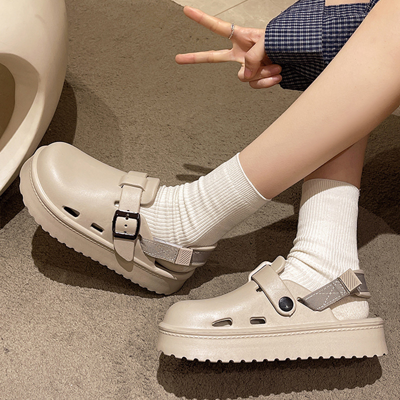Womens Office Worker Lazy Shoes Height-Enhancing Closed-Toe Sandals foto 4