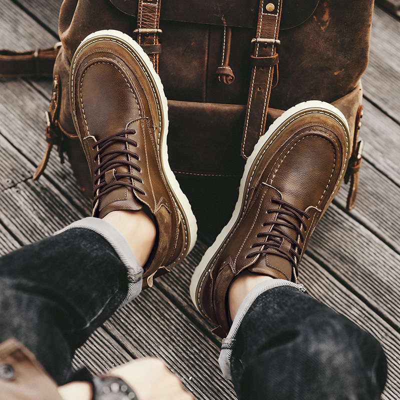 Retro Platform Men's Short Martin Boots foto 3