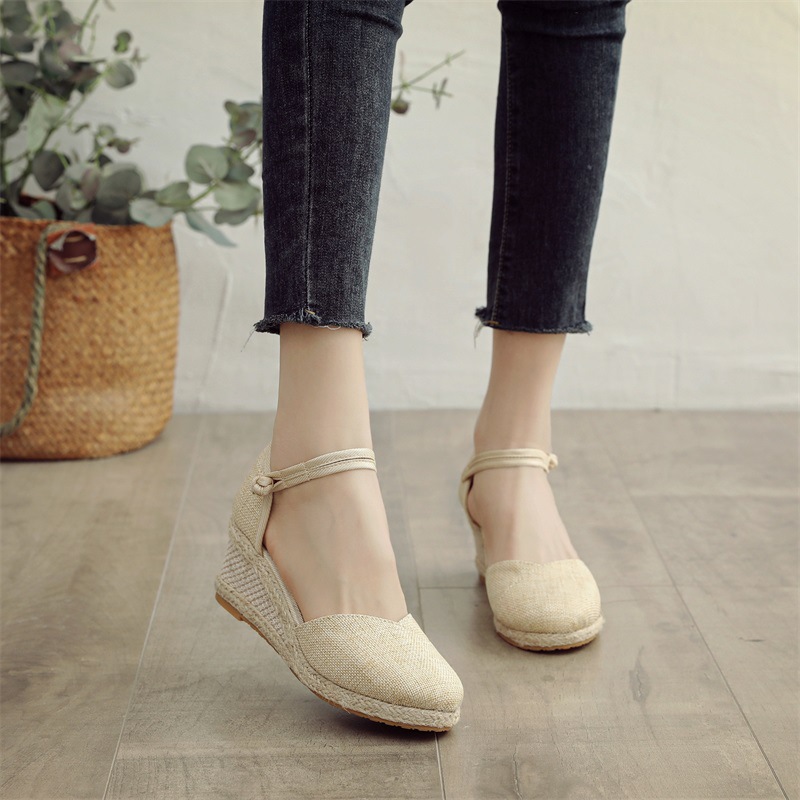 Wedge Sandals Women's Ankle-strap Buckle High Heel foto 4