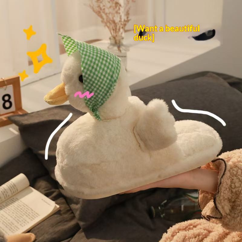 Cute Cartoon Cotton Slippers For Women Non-Slip Furry Indoor foto 5