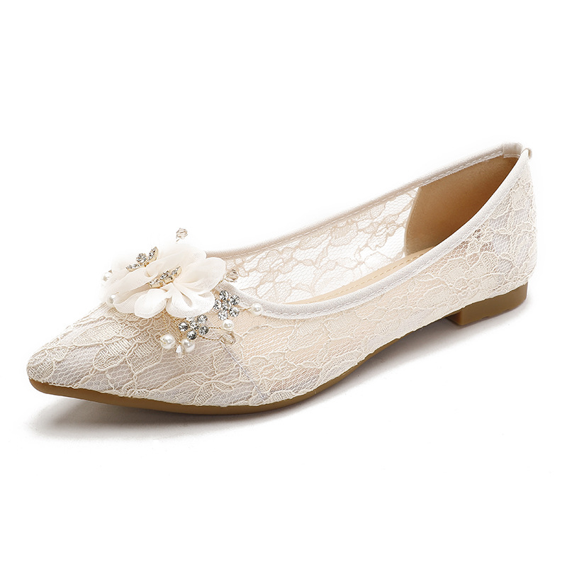 French Ethnic Minority High Sensitivity Apricot Wedding Shoes foto 3