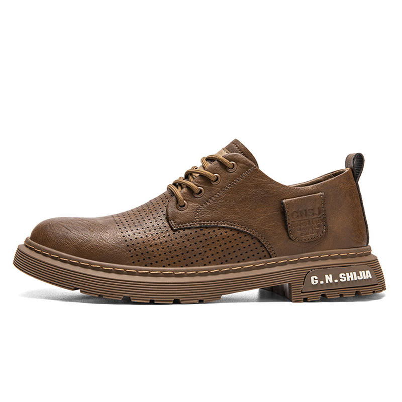 Men's Leather Breathable Business Casual Hollow Leather Shoes foto 3