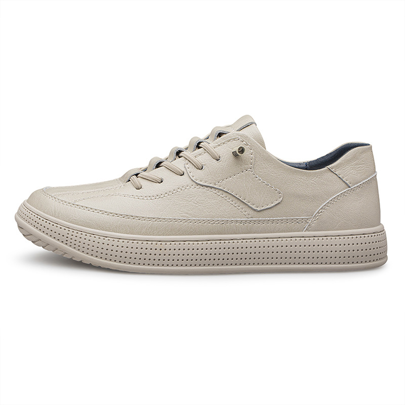 Summer Men's Round Toe Board Shoes Cowhide Surface Breathable foto 4