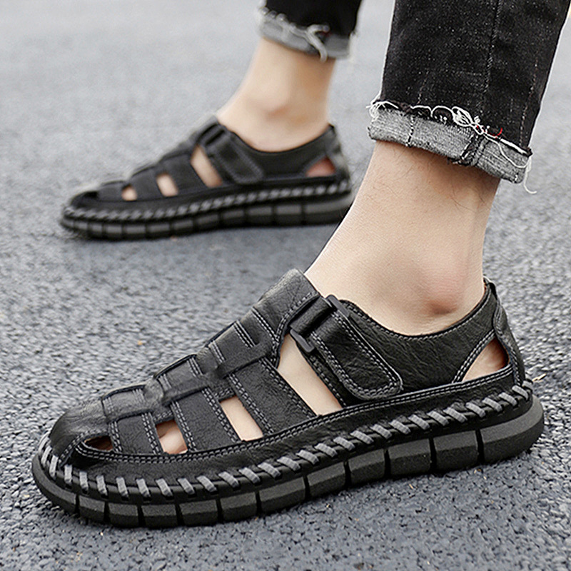 Plus Size Men's Beach Sandals Retro Hollow Out foto 5