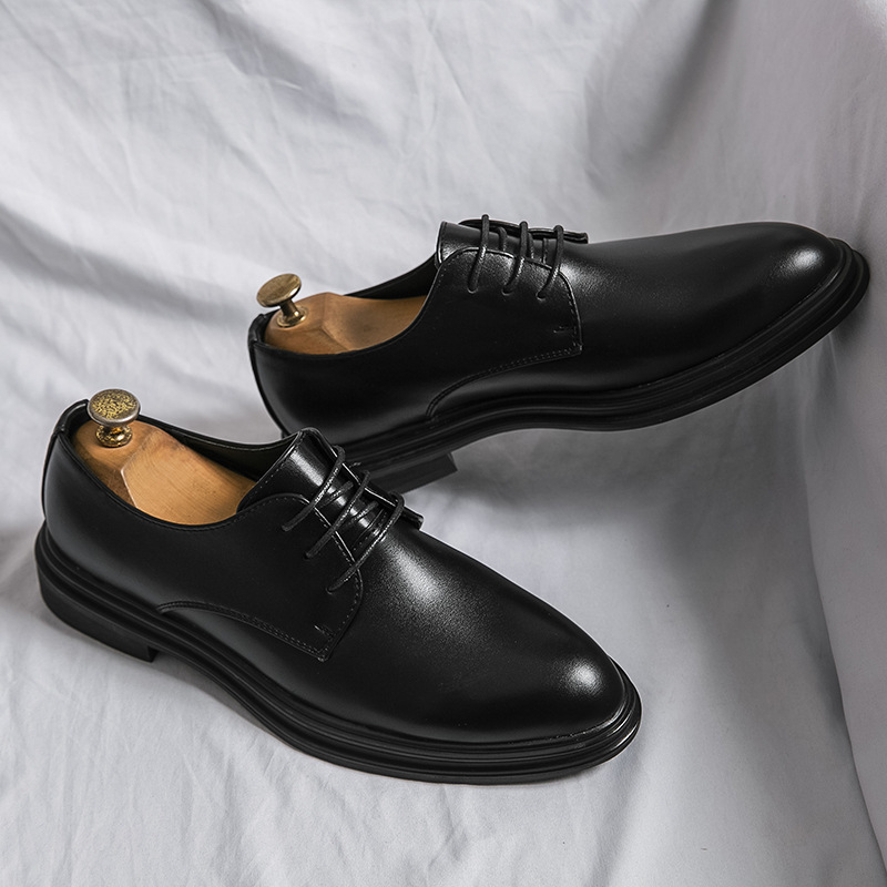 Glossy Pointed Business Leather Shoes Men's British Fashion foto 4