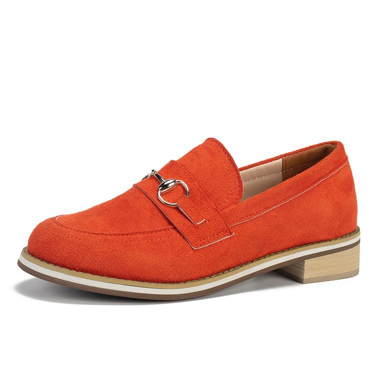 Womens Korean-style Round-toe Low-heeled Casual Slip-on Shoes foto 5