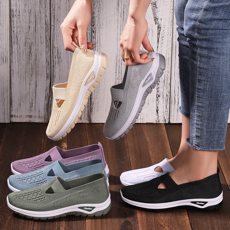 Plus Size Breathable Mesh Slip-on Old Beijing Cloth Shoes For Women foto 4