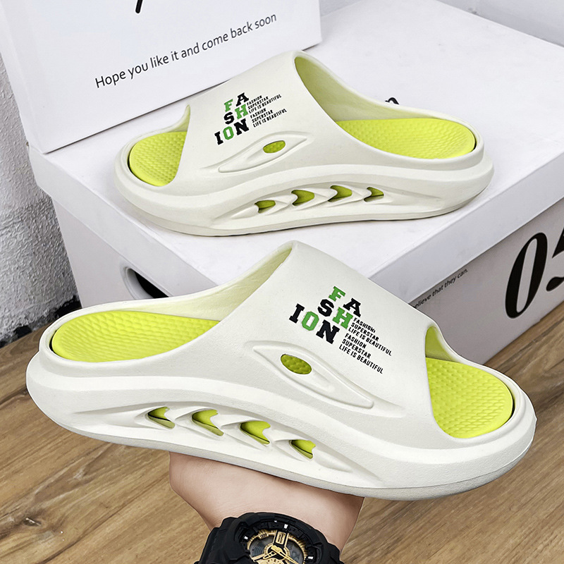 Men's EVA Thick Soled Color Blocked Slippers foto 4