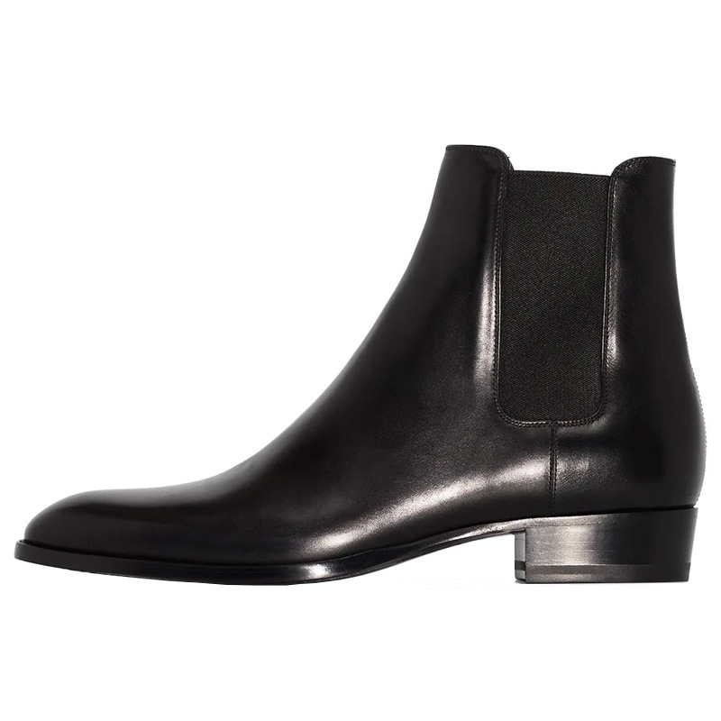Men's Genuine Leather Pointed Toe Business British Style Martin Boots foto 3