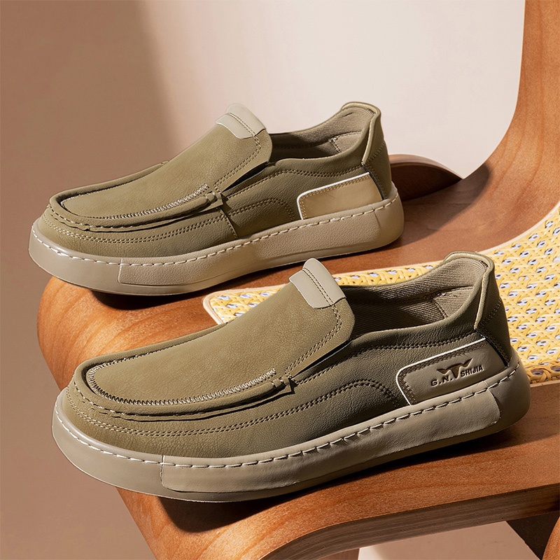 Men's One Pedal Autumn Fashion All-match Casual Leather Shoes foto 4
