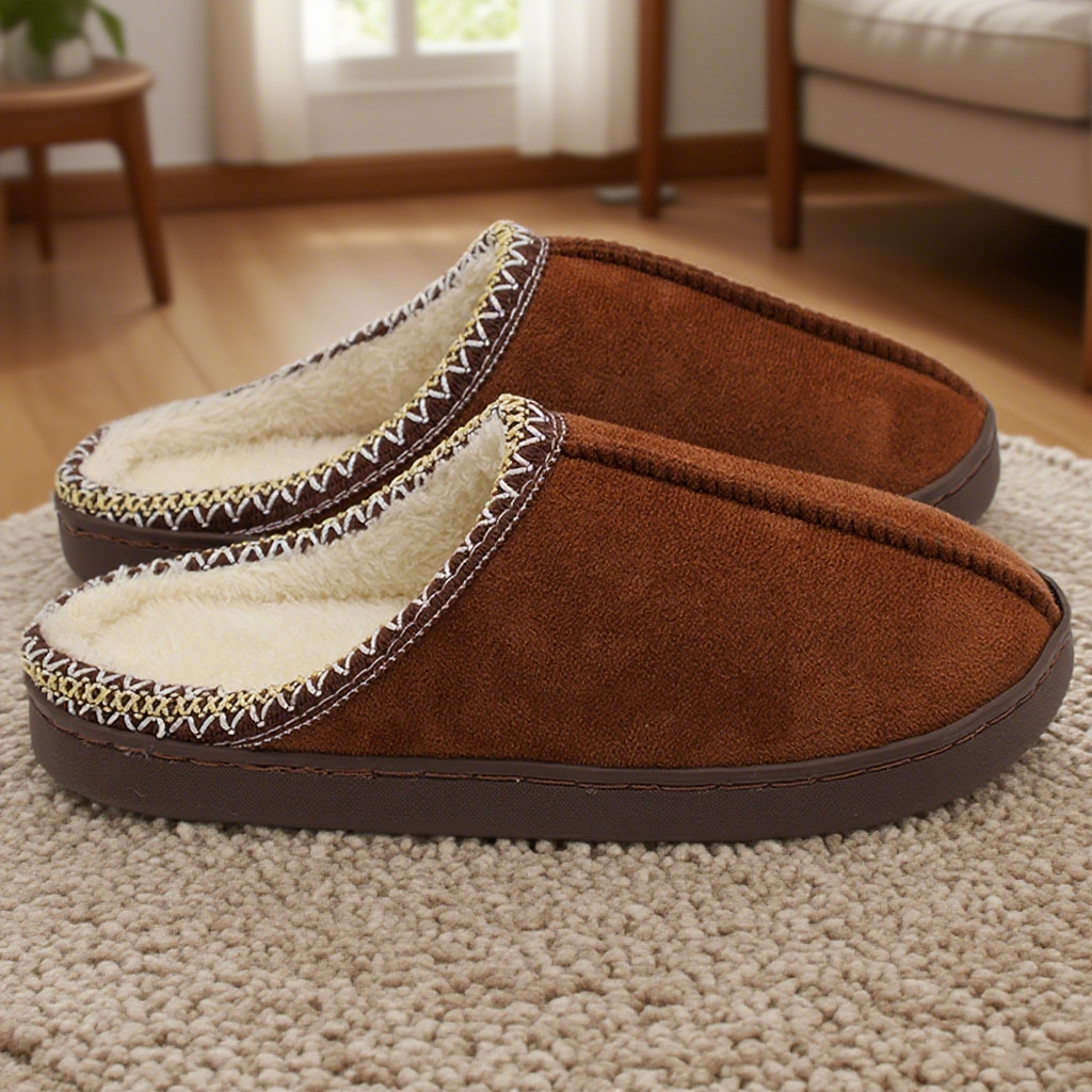 Women's Winter Indoor Home Couples Thick-Sole Warm Cotton Slippers foto 3