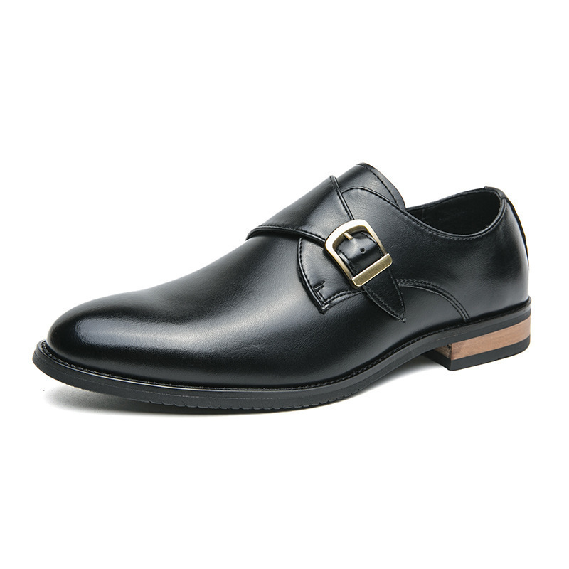 Leather Shoes Men's Business Formal Casual Breathable Increased Slip-on Buckle foto 3