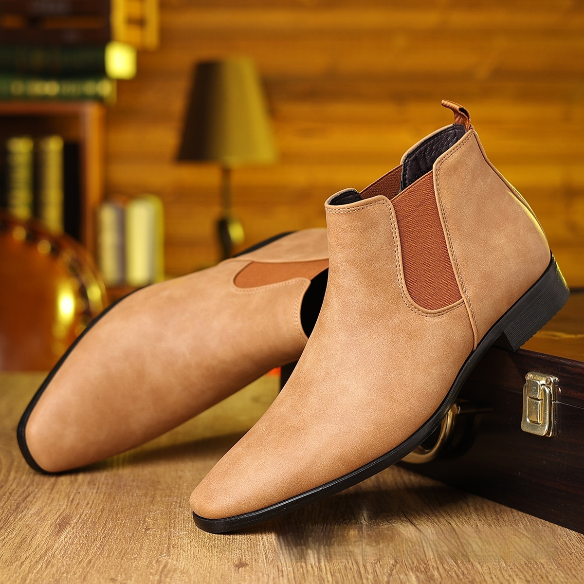 British Style Leather Boots Men's Plus Size foto 4