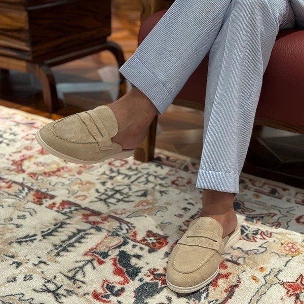 Mens Loafers Fashionable British Style White Sole