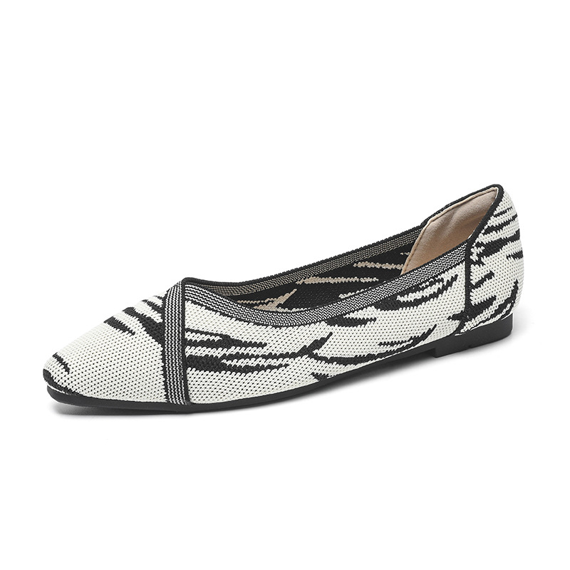 Flying Woven Knitted Shoes Color Matching Chic Soft Bottom Breathable Shoes foto 2