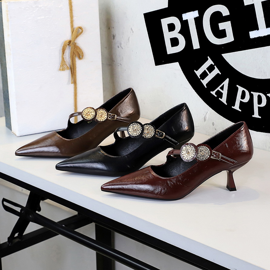 Party High Heels Thin Heel Shallow Mouth Pointed Toe foto 5