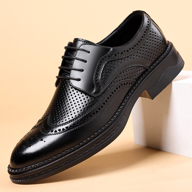 Hollow Leather Shoes Men's Business Formal Wear Casual foto 3