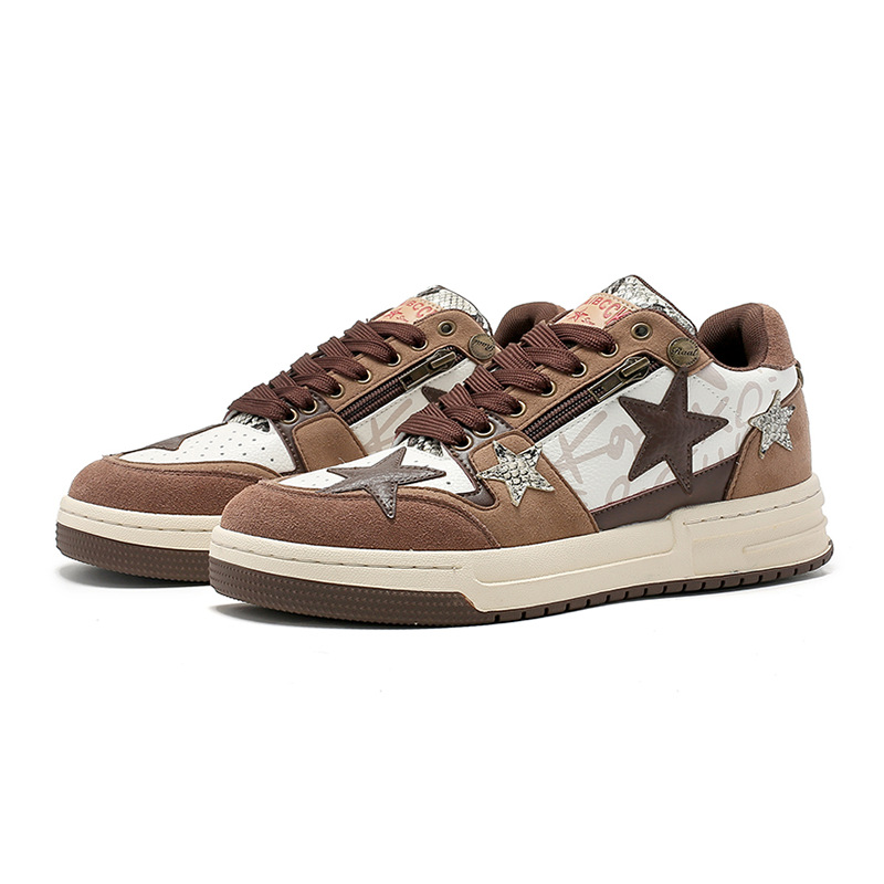 Brown Star Retro Minority Design Shoes foto 2